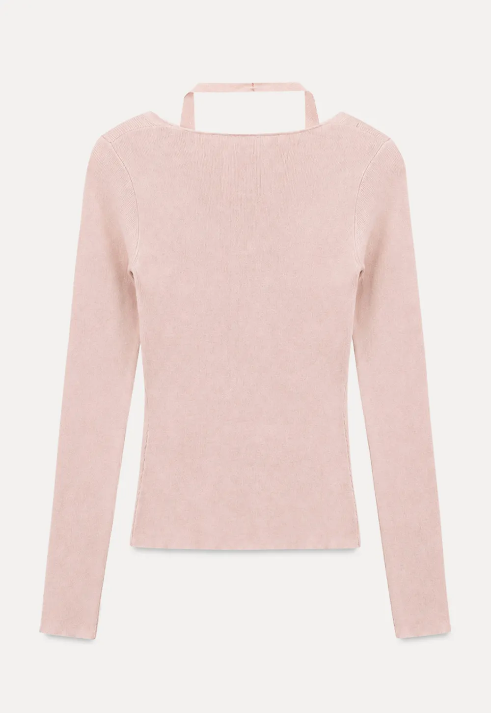 V Neck Cross Front Cutout Long Sleeve Knit Sweater