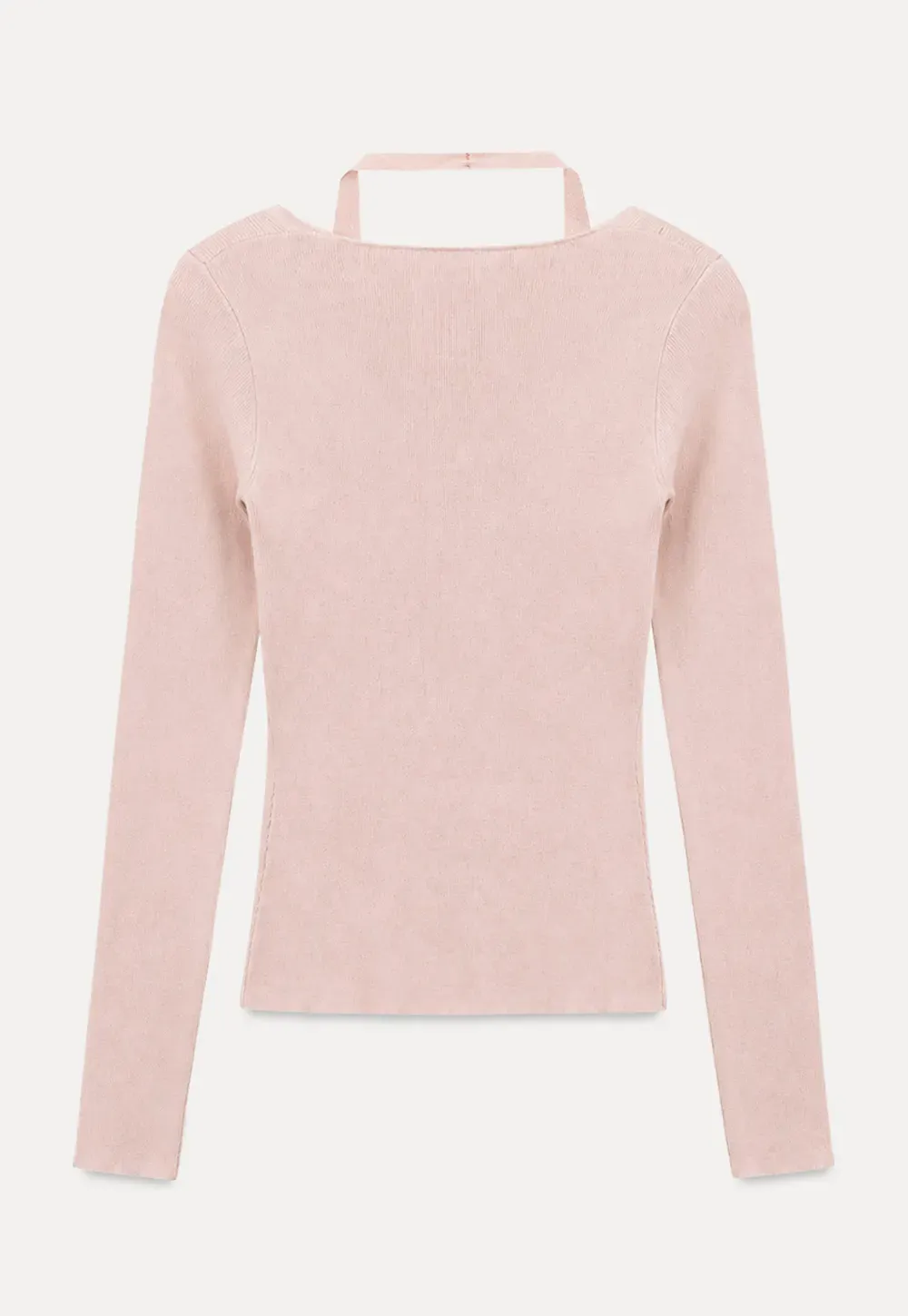 V Neck Cross Front Cutout Long Sleeve Knit Sweater