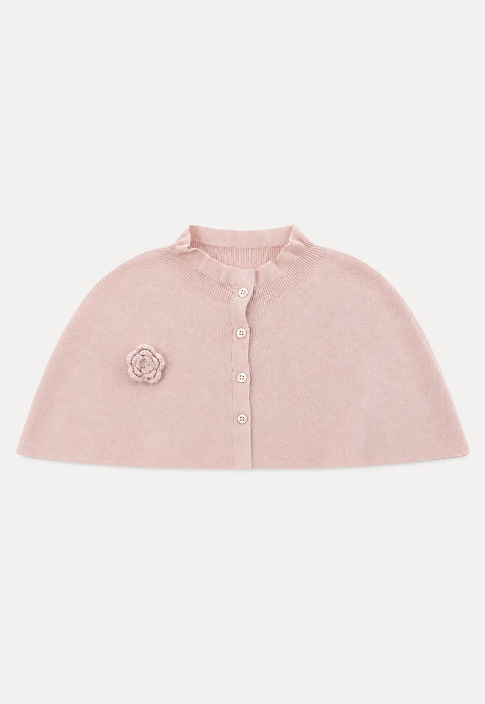 Cropped Round Neck Button Front Knit Cardigan