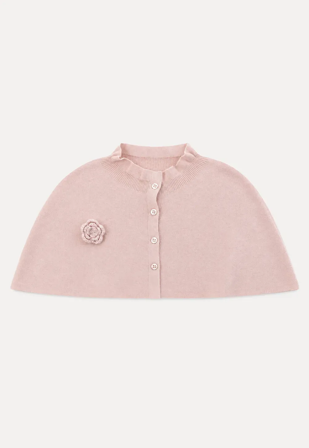 Cropped Round Neck Button Front Knit Cardigan