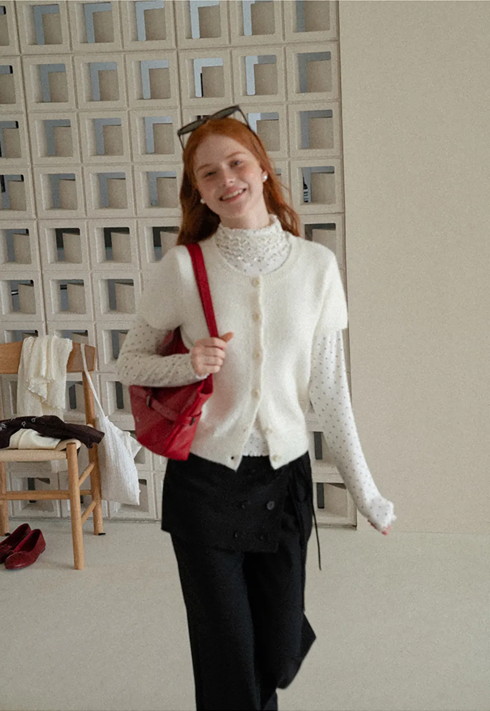 Short Sleeve Ribbed Hem Knit Sweater