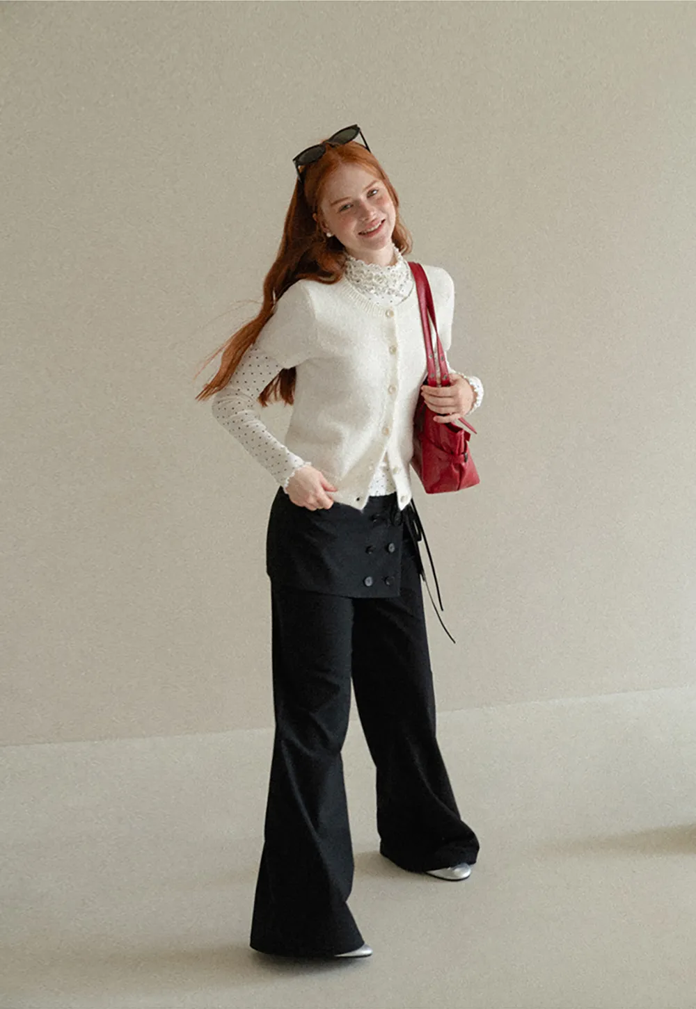 Short Sleeve Ribbed Hem Knit Sweater