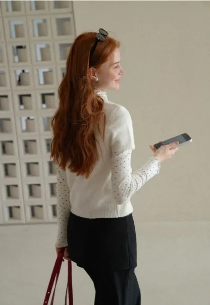Short Sleeve Ribbed Hem Knit Sweater