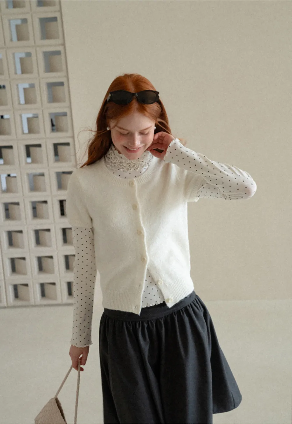 Short Sleeve Ribbed Hem Knit Sweater