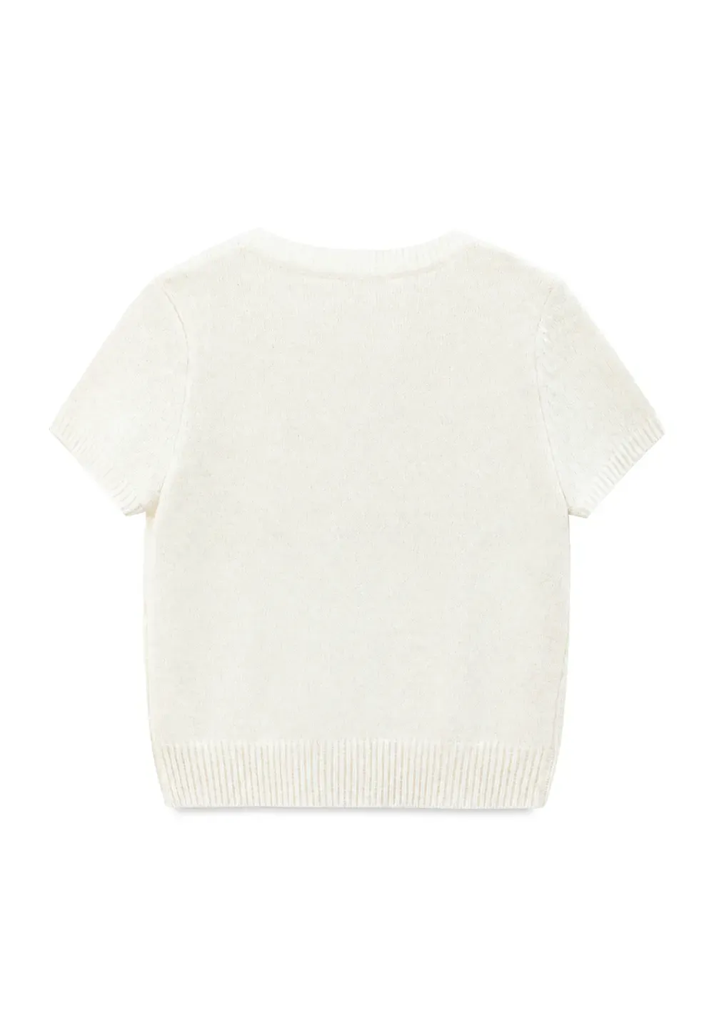 Short Sleeve Ribbed Hem Knit Sweater