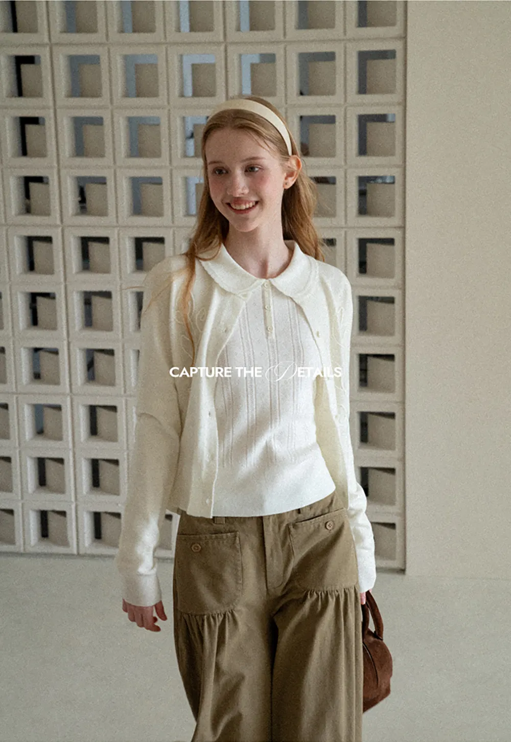 Embroidered Floral Peter Pan Collar Knit Cardigan