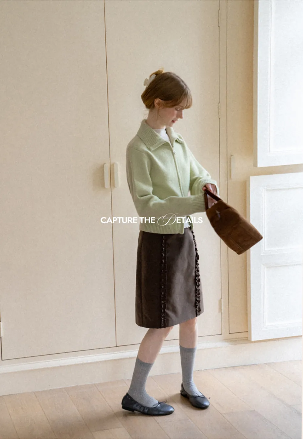 Zip Front Collar Ribbed Knit Sweater