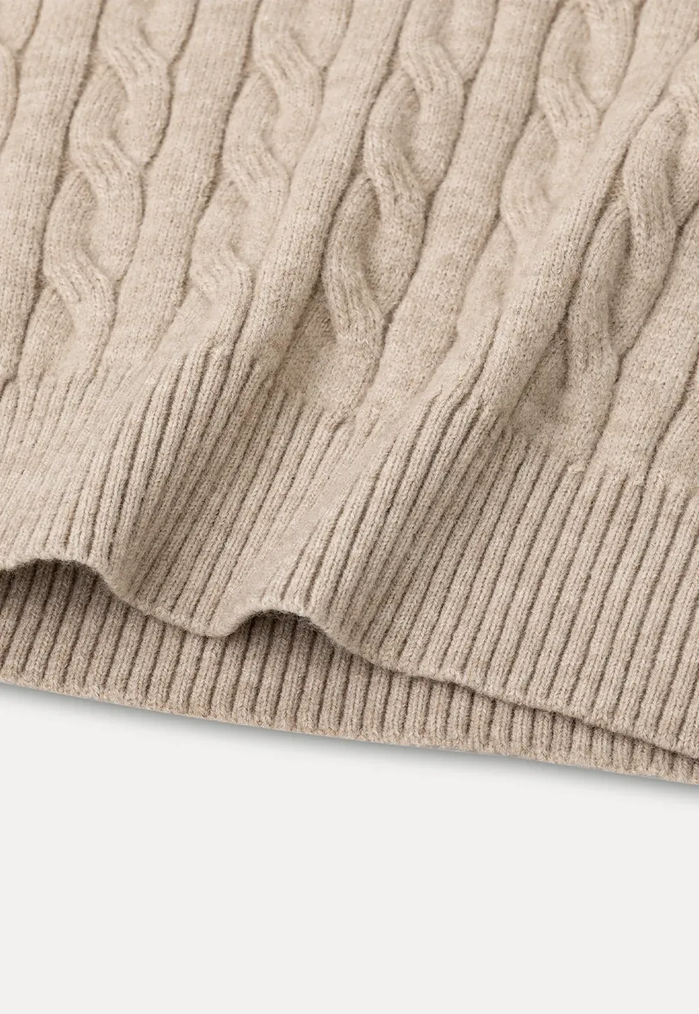 Cable Knit V Neck Sleeveless Sweater