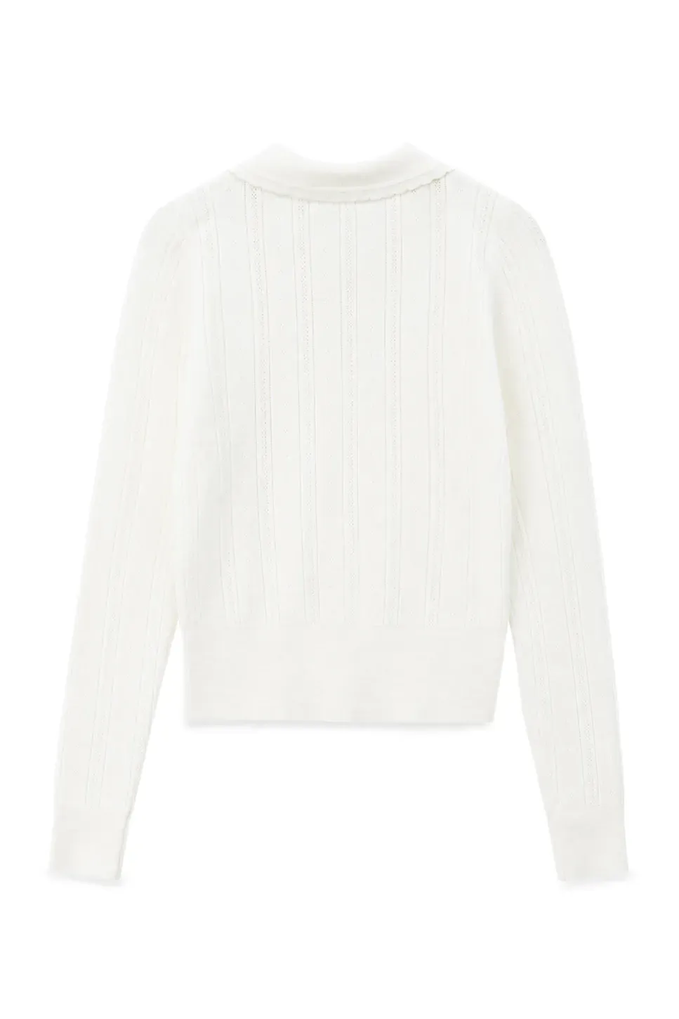 Peter Pan Collar Ribbed Knit Sweater