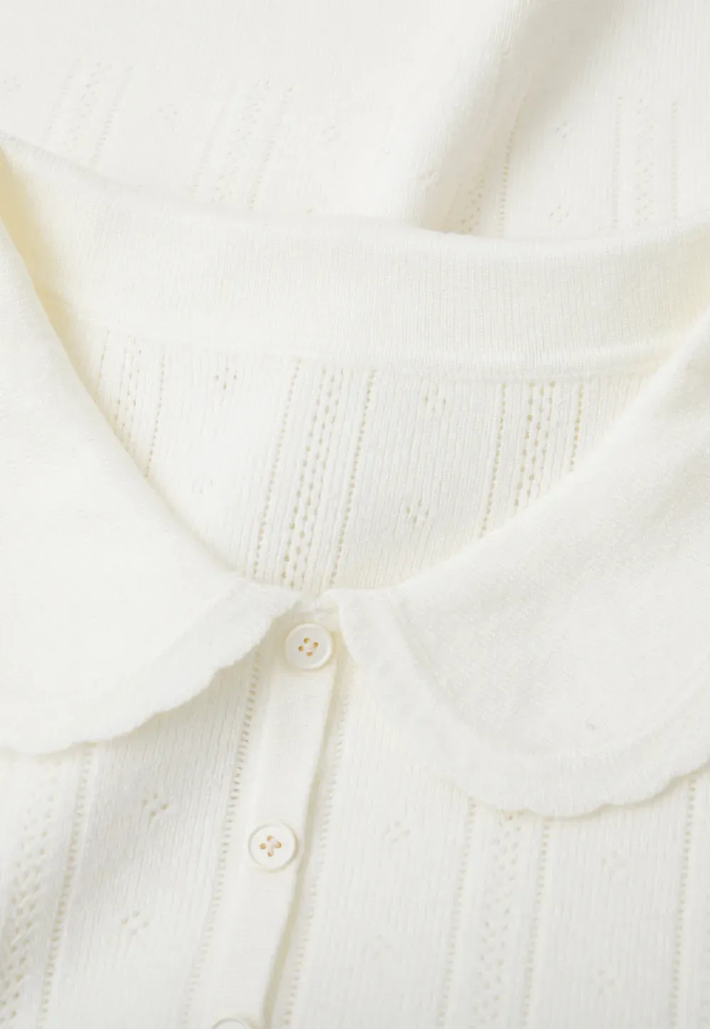 Peter Pan Collar Ribbed Knit Sweater