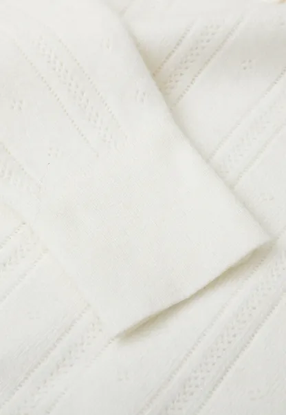 Peter Pan Collar Ribbed Knit Sweater