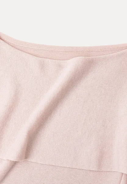 Asymmetrical Draped Shoulder Woolen Knit Sweater