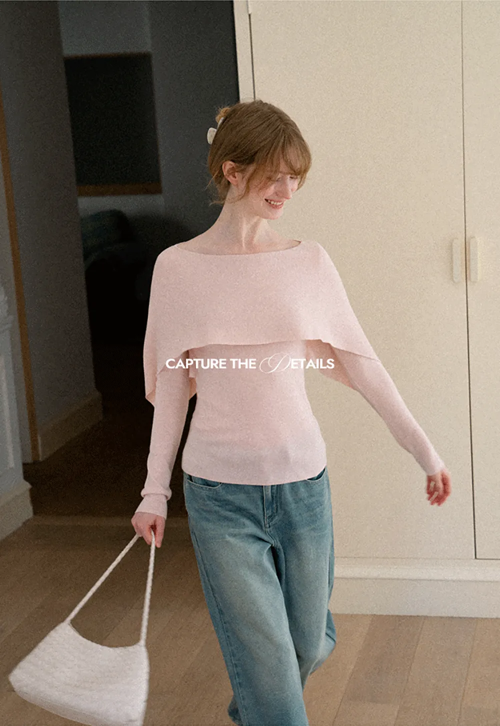 Asymmetrical Draped Shoulder Woolen Knit Sweater