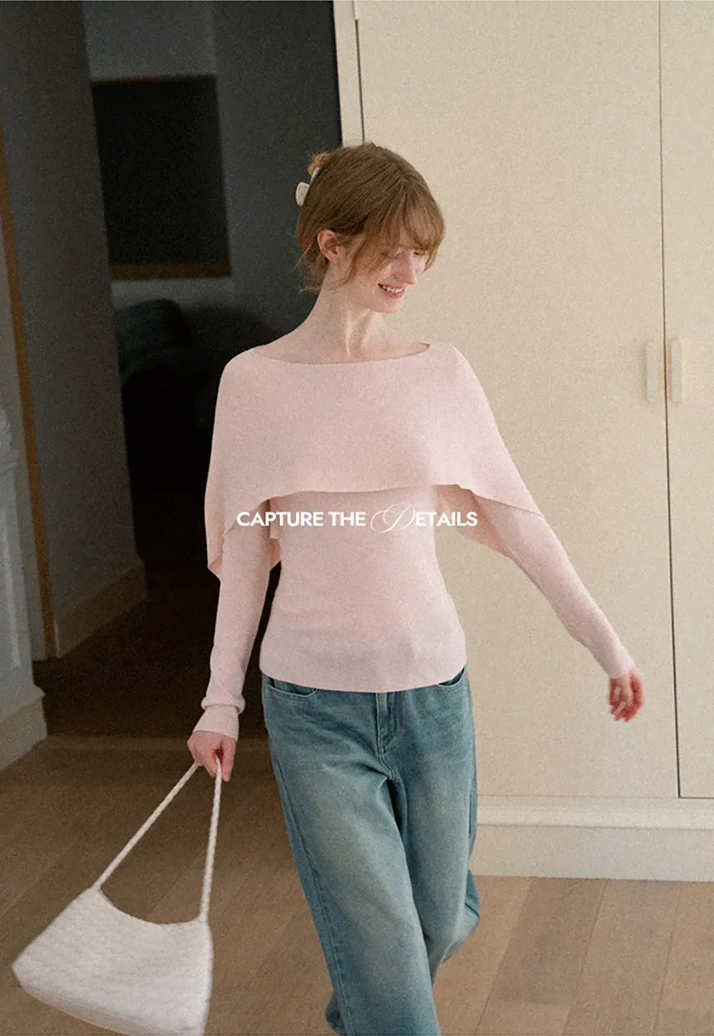 Asymmetrical Draped Shoulder Woolen Knit Sweater