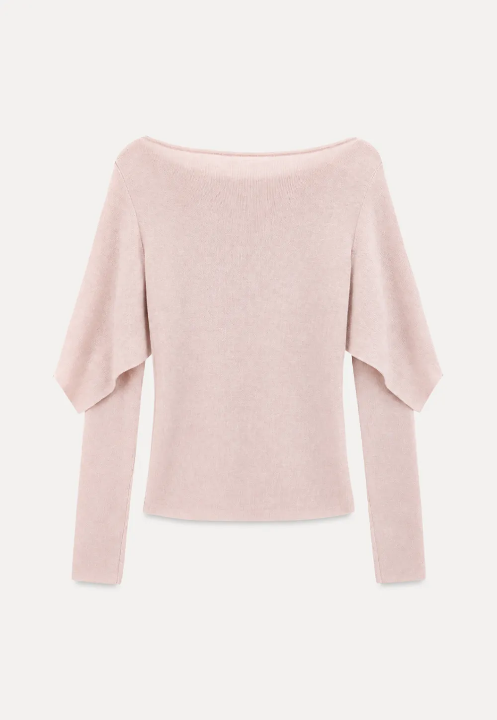 Asymmetrical Draped Shoulder Woolen Knit Sweater