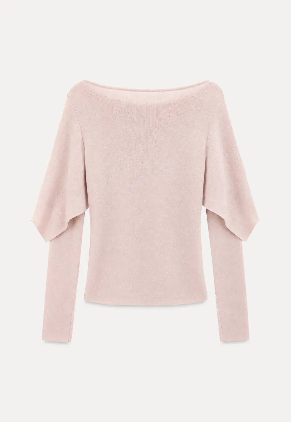 Asymmetrical Draped Shoulder Woolen Knit Sweater