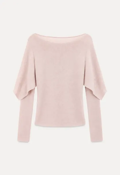 Asymmetrical Draped Shoulder Woolen Knit Sweater