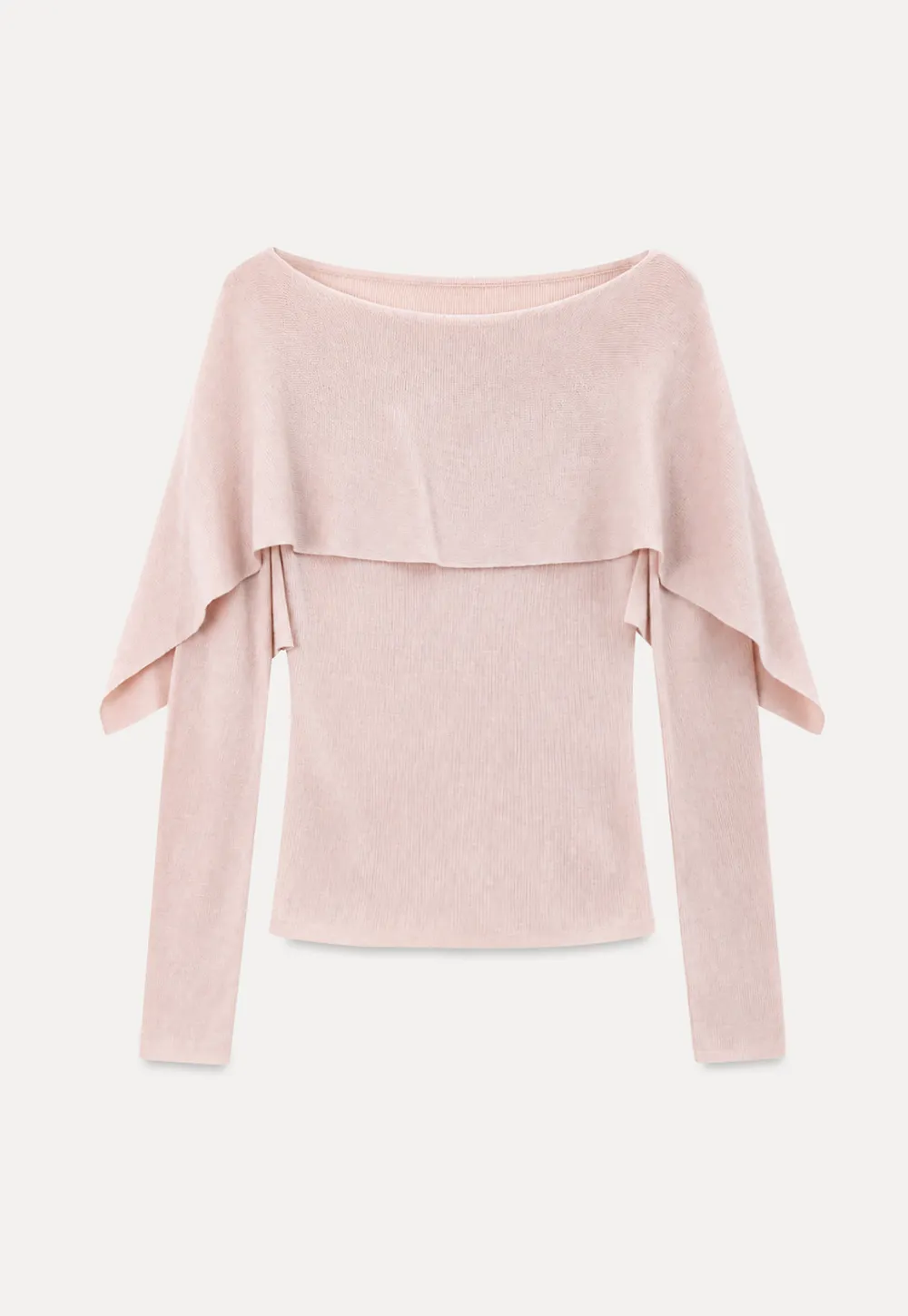 Asymmetrical Draped Shoulder Woolen Knit Sweater