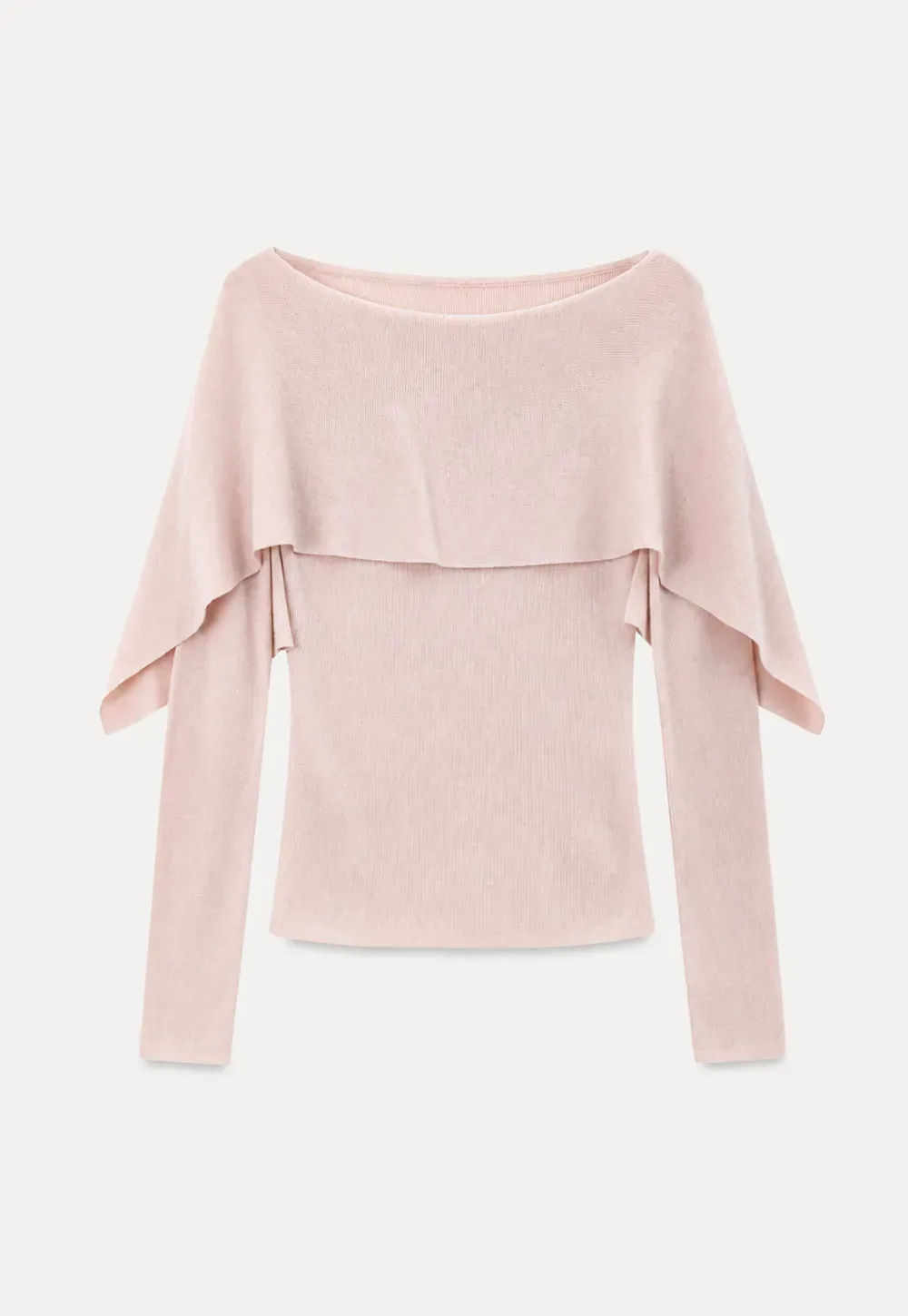 Asymmetrical Draped Shoulder Woolen Knit Sweater