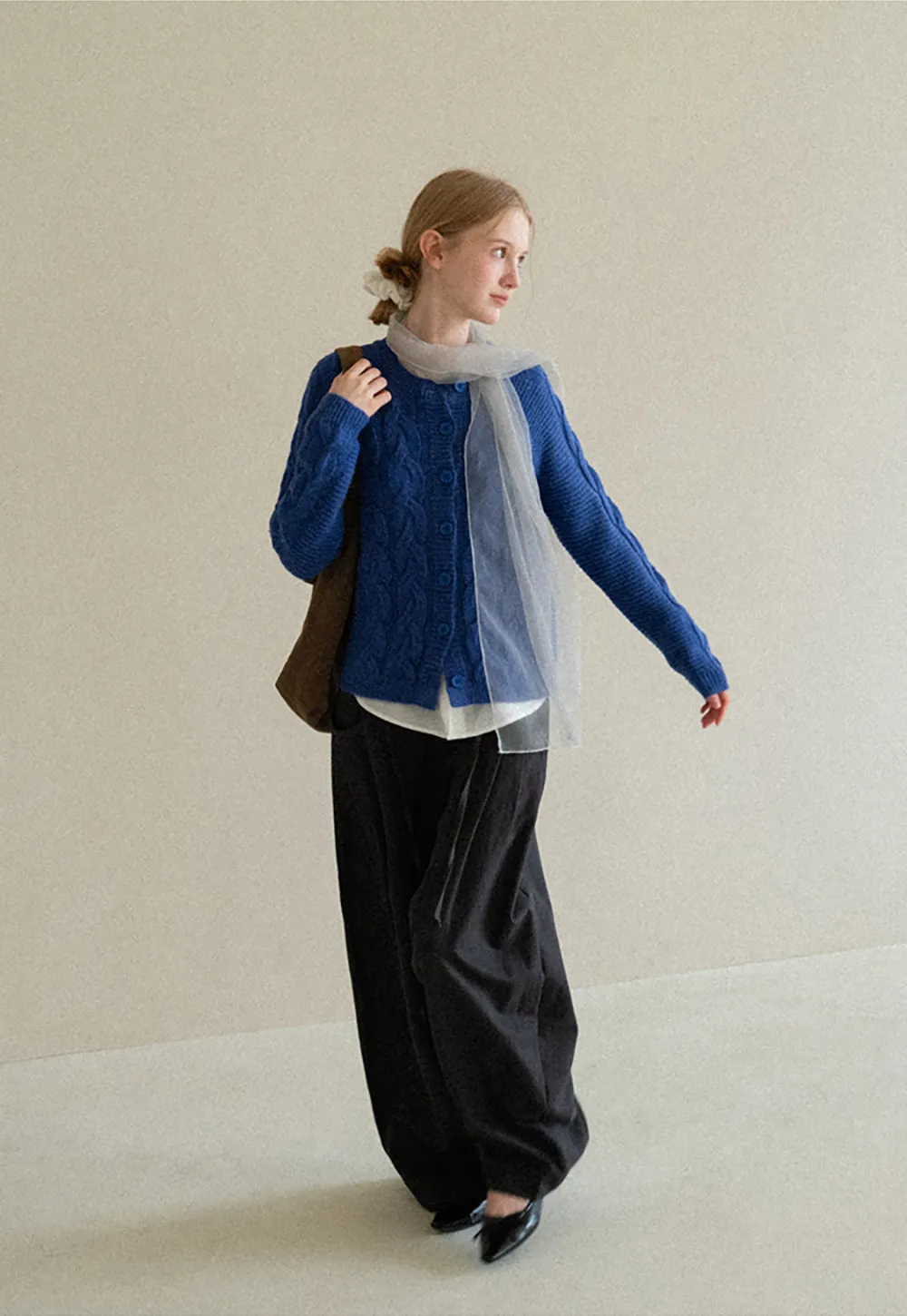 Cable Knit Cardigan Woolen Knit Sweater
