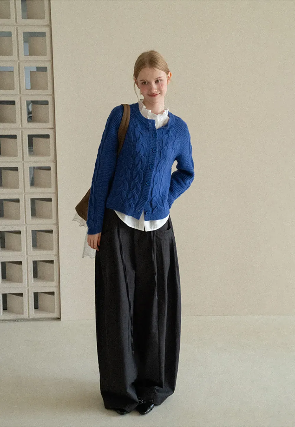 Cable Knit Cardigan Woolen Knit Sweater