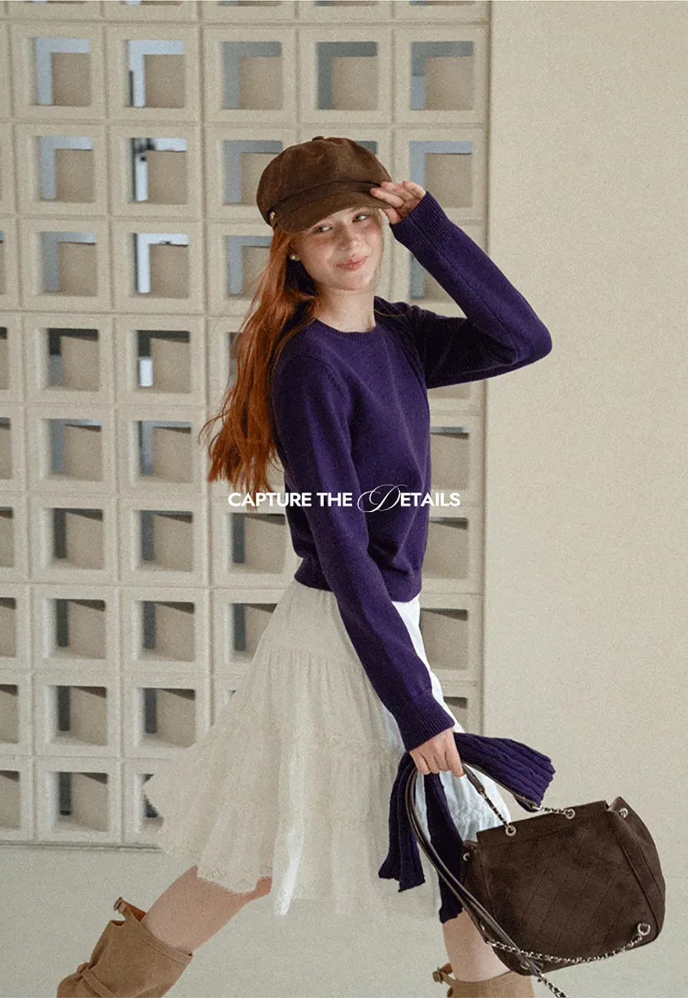 Cropped Ribbed Knit Sweater with Detachable Cowl Neck