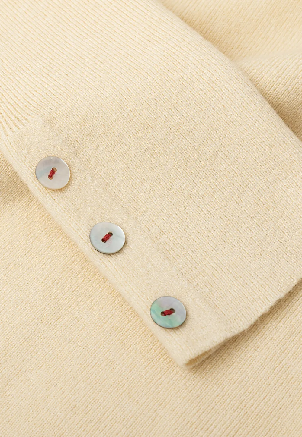 Ribbed Knit Sweater with Buttoned Cuff Detail