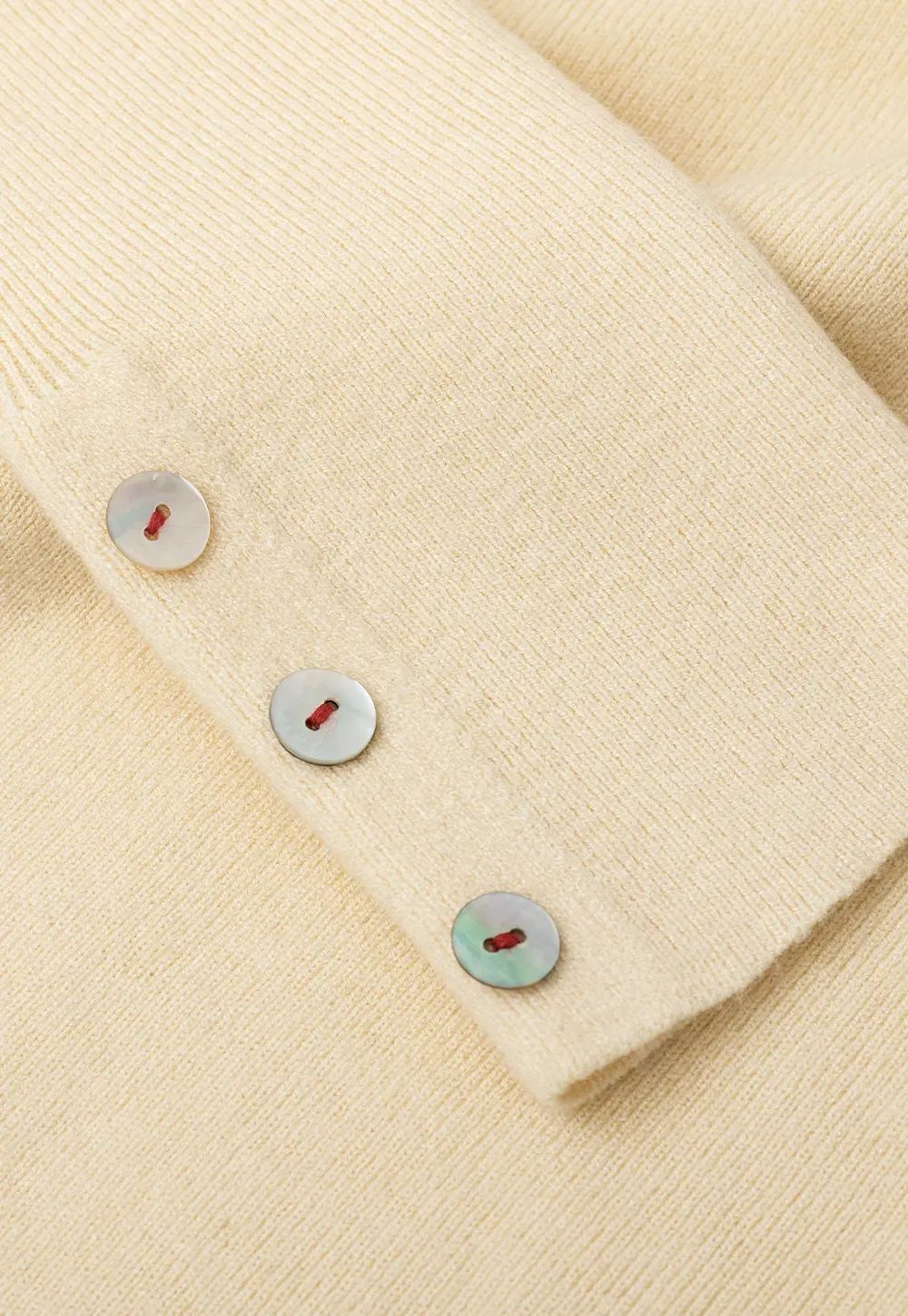 Ribbed Knit Sweater with Buttoned Cuff Detail