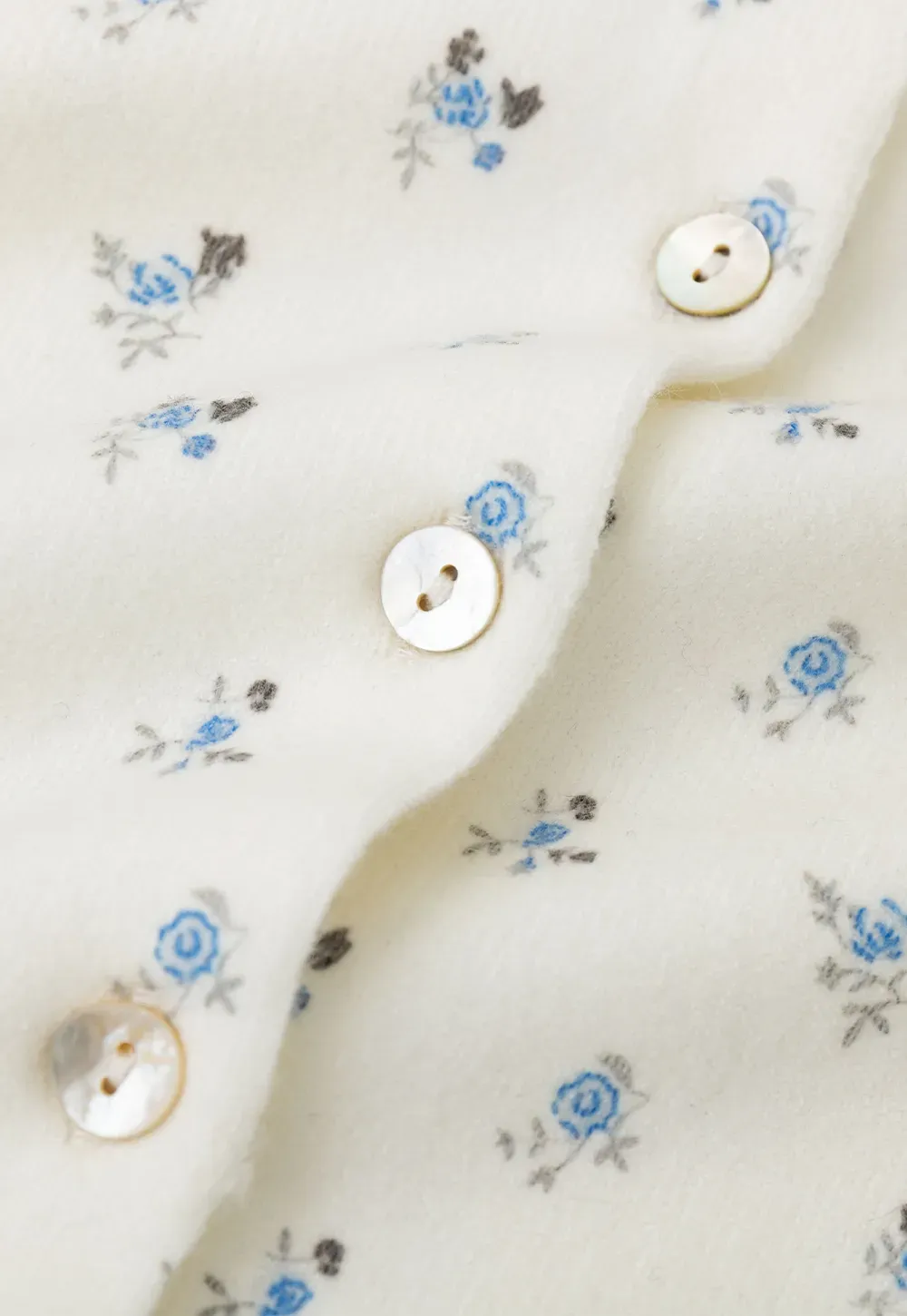 Floral Print Button Front Cardigan Wool Knit Sweater