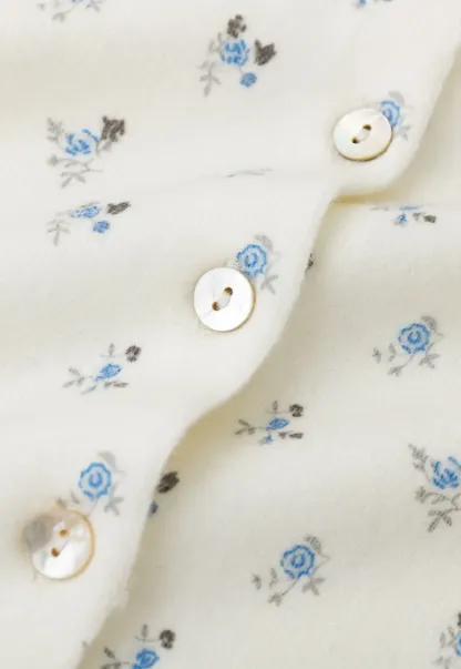 Floral Print Button Front Cardigan Wool Knit Sweater