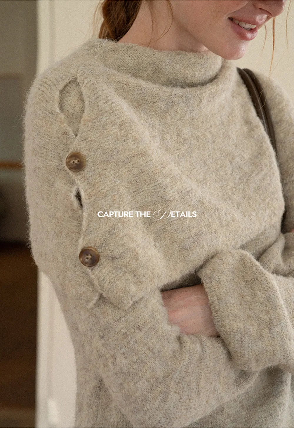 Asymmetrical Draped Cowl Neck Woolen Knit Sweater