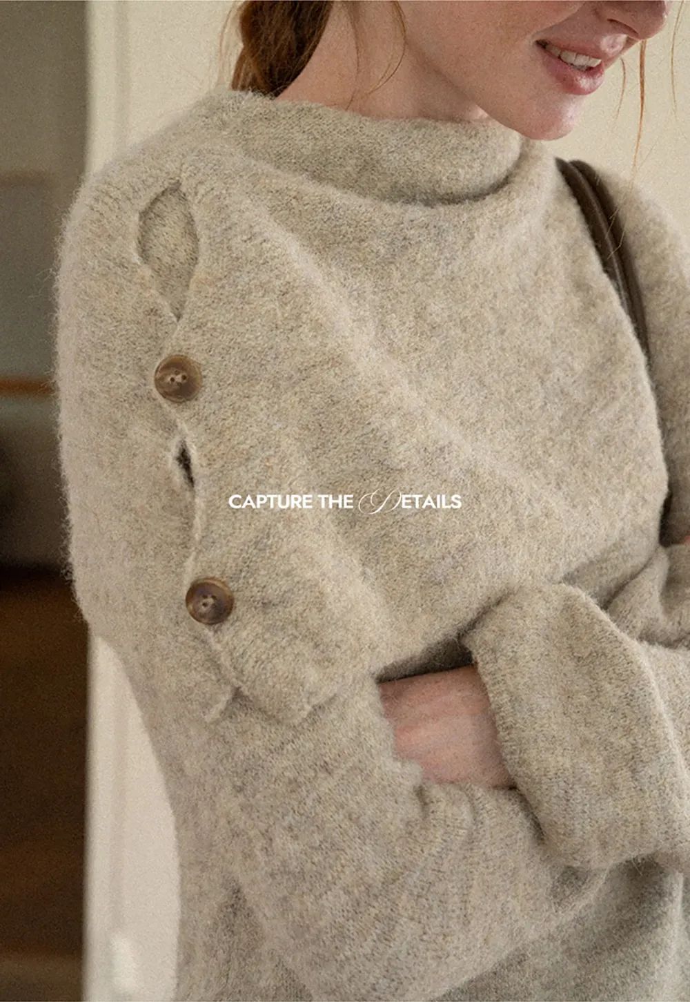Asymmetrical Draped Cowl Neck Woolen Knit Sweater