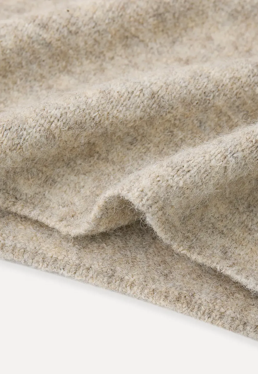 Asymmetrical Draped Cowl Neck Woolen Knit Sweater
