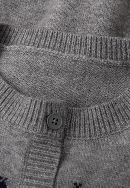 Fair Isle Patterned Cropped Cardigan Woolen Knit Sweater