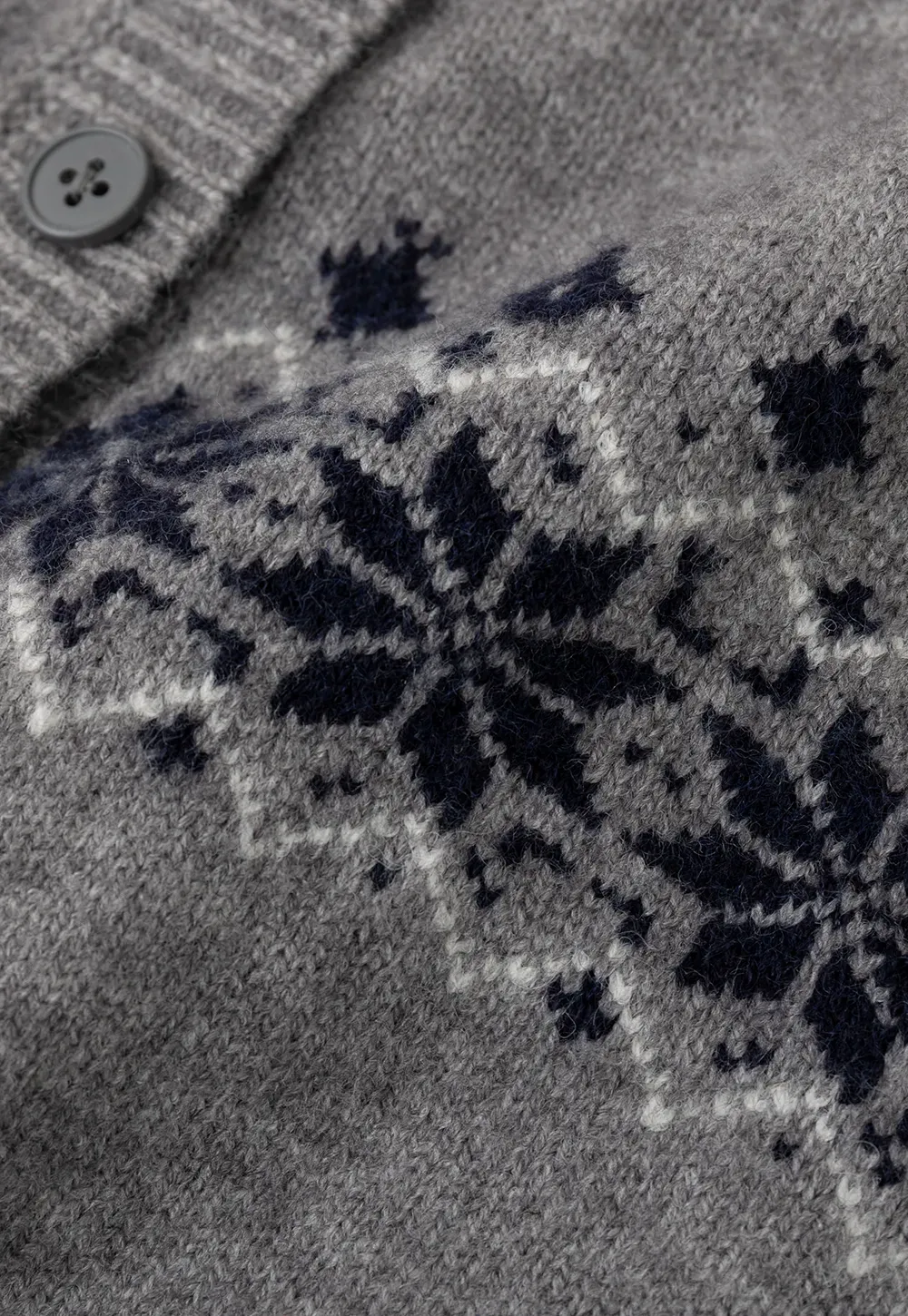 Fair Isle Patterned Cropped Cardigan Woolen Knit Sweater