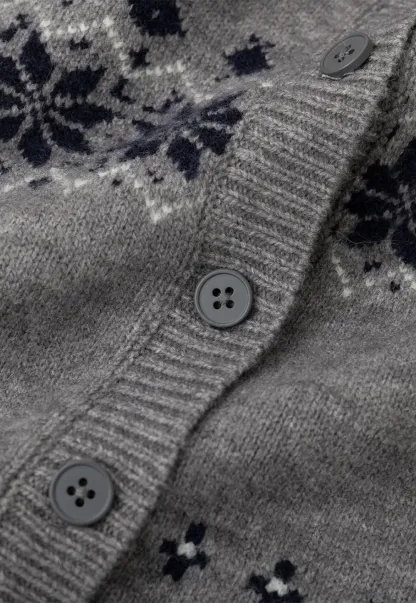 Fair Isle Patterned Cropped Cardigan Woolen Knit Sweater