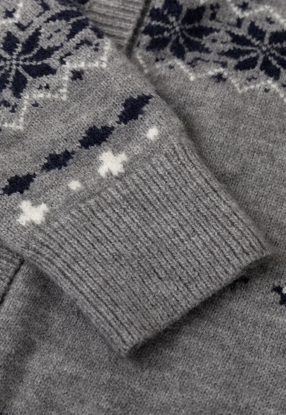 Fair Isle Patterned Cropped Cardigan Woolen Knit Sweater