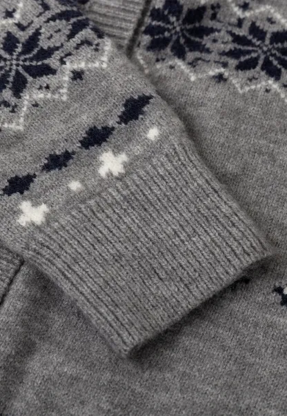 Fair Isle Patterned Cropped Cardigan Woolen Knit Sweater