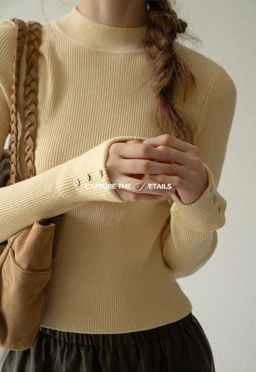 Ribbed Knit Long Sleeve Crew Neck Sweater