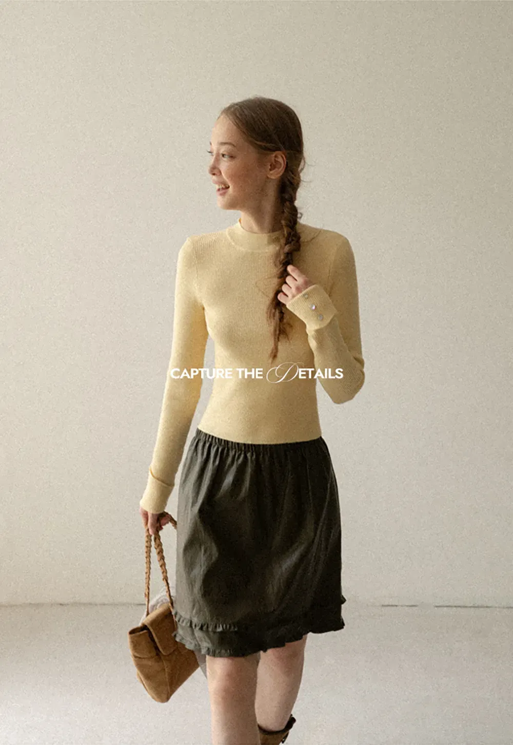 Ribbed Knit Long Sleeve Crew Neck Sweater