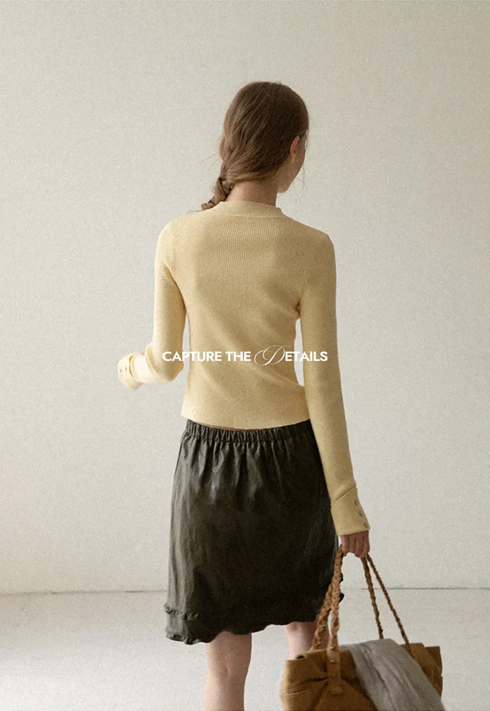 Ribbed Knit Long Sleeve Crew Neck Sweater