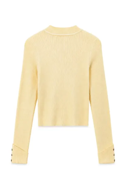 Ribbed Knit Long Sleeve Crew Neck Sweater