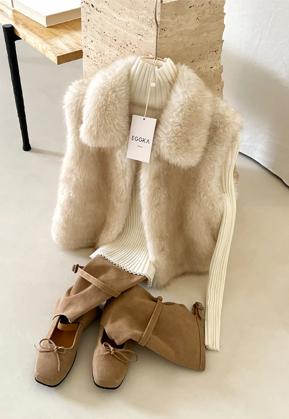 Ribbed Knit Turtleneck Long Sleeve Sweater