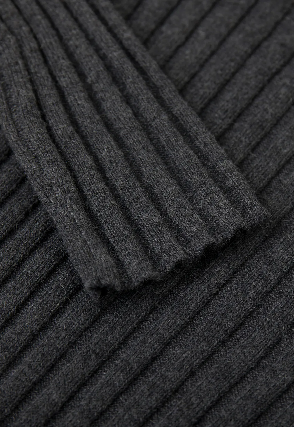 Ribbed Knit Turtleneck Long Sleeve Sweater