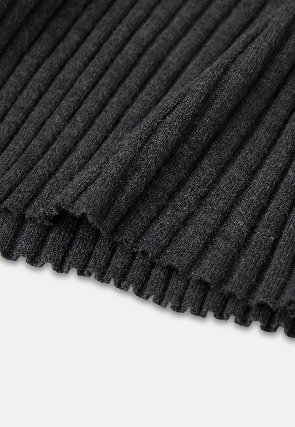 Ribbed Knit Turtleneck Long Sleeve Sweater