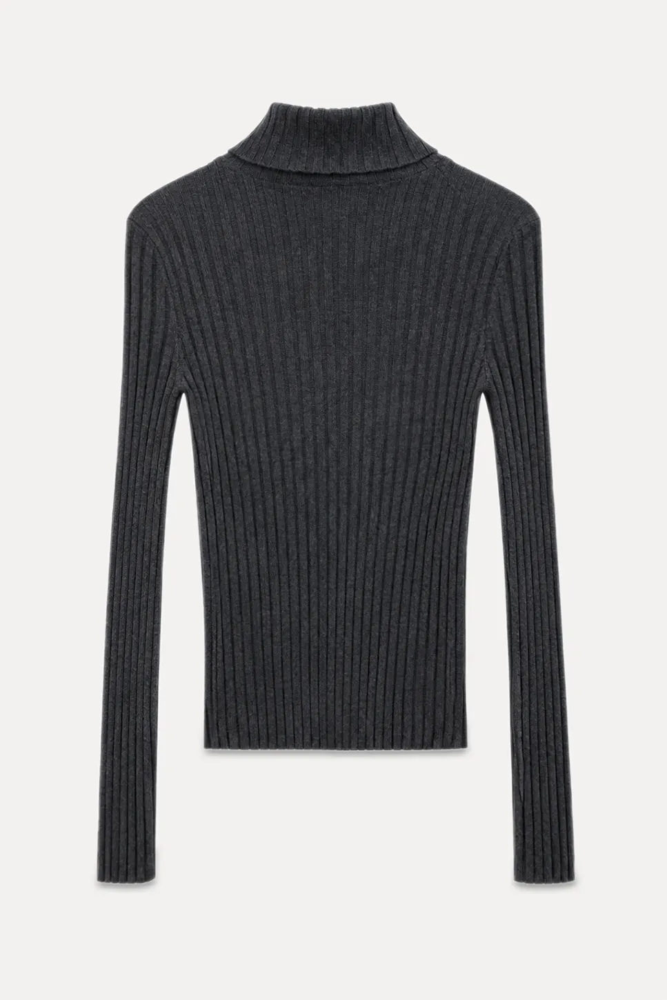 Ribbed Knit Turtleneck Long Sleeve Sweater