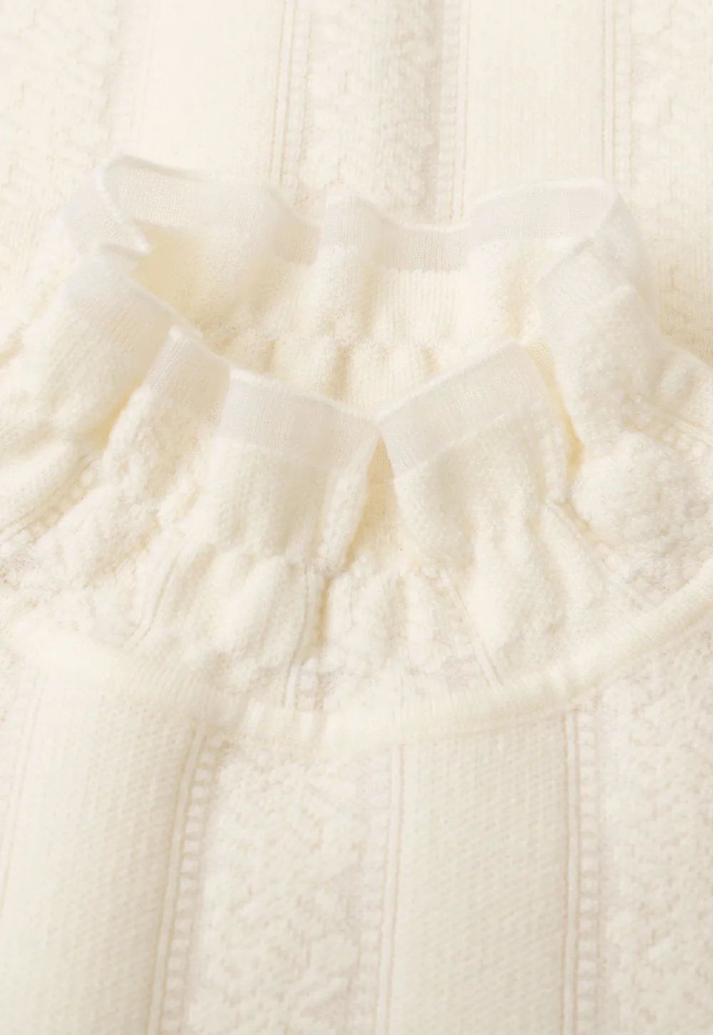 Textured Vertical Stripe High Neck Knit Sweater