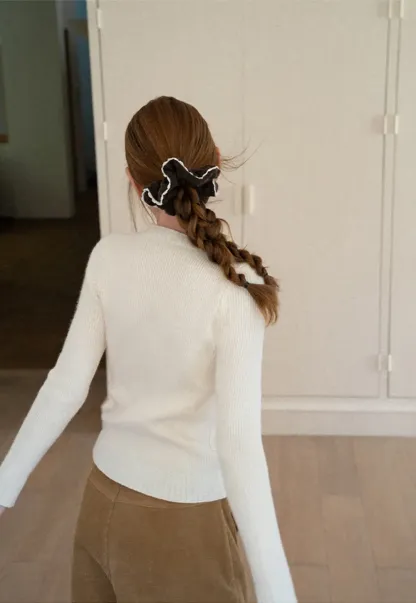 Ribbed Knit Henley Button Front Sweater