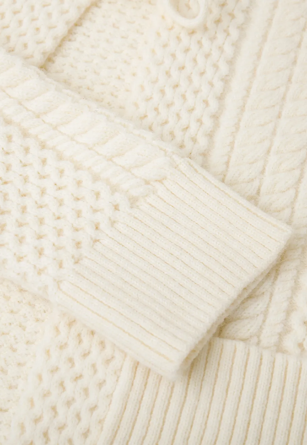 Cropped Collar Knit Sweater with Drawstring Detail