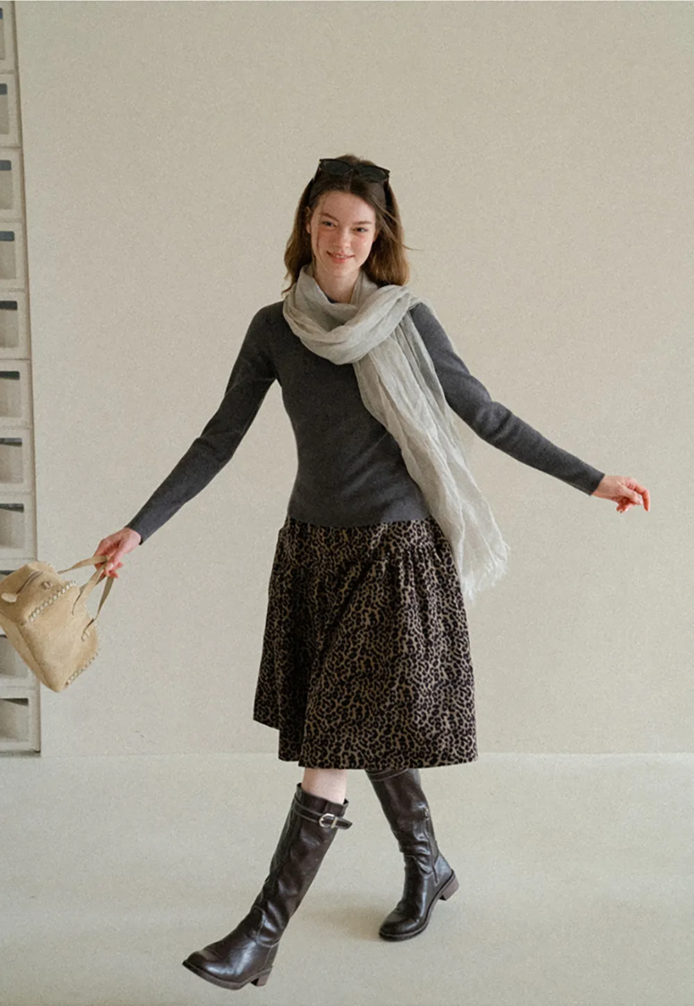 Asymmetrical Collar Wool Knit Sweater
